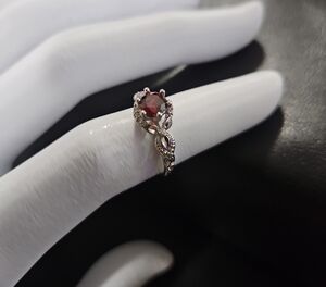 Silver and Garnet Ring